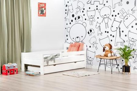 Lelu Design Mr Toucan drewniane łóżko z szufladą 180x80cm kolor biały