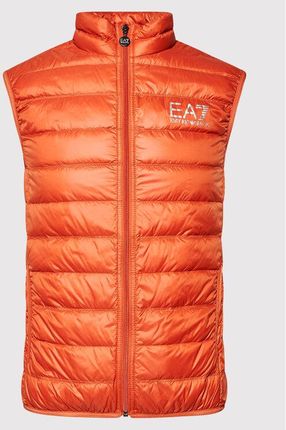 EA7 Gilet Sans Manches 100 G Plume De Canard – Homme Orange – Col Montant & Logo – 8NPQ01