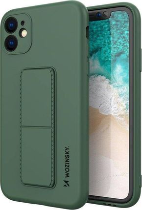 Wozinsky Wozinsky Kickstand Case elastyczne silikonowe etui z podstawką Xiaomi Redmi 10X 4G / Xiaomi Redmi Note 9 ciemnozielony 