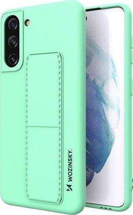 Wozinsky Wozinsky Kickstand Case elastyczne silikonowe etui z podstawką Samsung Galaxy S21+ 5G (S21 Plus 5G) miętowy 