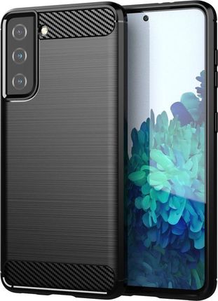 Hurtel Carbon Case elastyczne etui pokrowiec Samsung Galaxy S21 FE czarny 