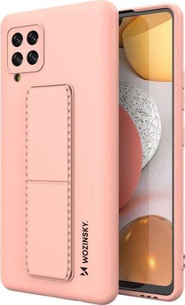 Wozinsky Wozinsky Kickstand Case elastyczne silikonowe etui z podstawką Samsung Galaxy A42 5G różowy 
