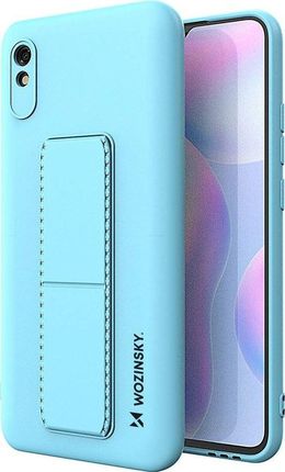 Wozinsky Wozinsky Kickstand Case elastyczne silikonowe etui z podstawką Xiaomi Redmi Note 9 Pro / Redmi Note 9S jasnoniebieski 