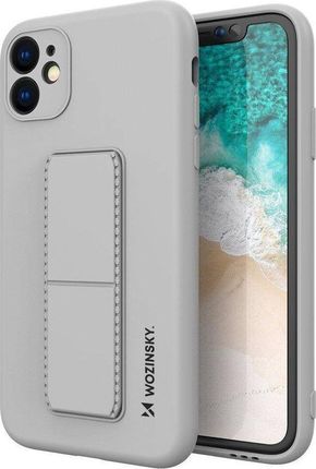 Wozinsky Wozinsky Kickstand Case elastyczne silikonowe etui z podstawką Xiaomi Redmi 10X 4G / Xiaomi Redmi Note 9 szary 