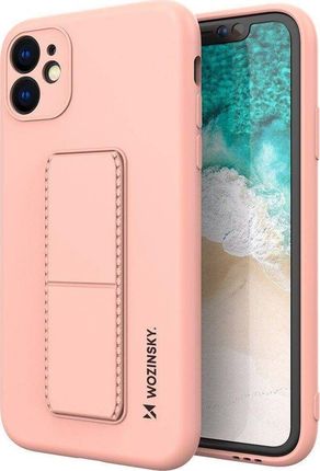 Wozinsky Wozinsky Kickstand Case elastyczne silikonowe etui z podstawką Xiaomi Redmi 10X 4G / Xiaomi Redmi Note 9 różowy 