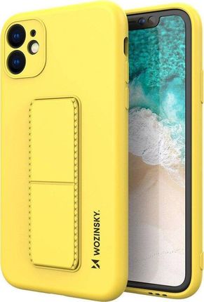 Wozinsky Wozinsky Kickstand Case elastyczne silikonowe etui z podstawką Xiaomi Redmi 10X 4G / Xiaomi Redmi Note 9 żółty 