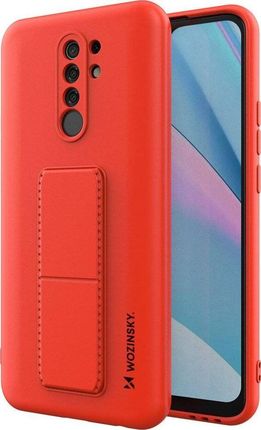 Wozinsky Wozinsky Kickstand Case elastyczne silikonowe etui z podstawką Xiaomi Redmi 9 czerwony 