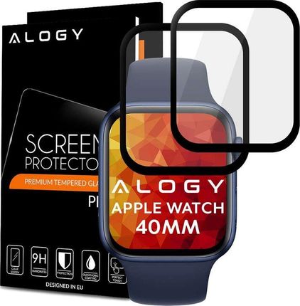 Alogy 2x Elastyczne Szkło 3D Alogy do Apple Watch 4/5/6/SE 40mm Black 
