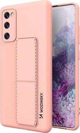 Wozinsky Wozinsky Kickstand Case elastyczne silikonowe etui z podstawką Samsung Galaxy S20 FE 5G różowy 