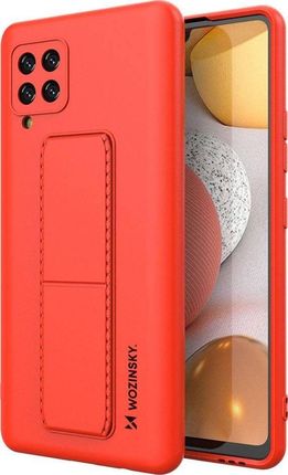 Wozinsky Wozinsky Kickstand Case elastyczne silikonowe etui z podstawką Samsung Galaxy A42 5G czerwony 
