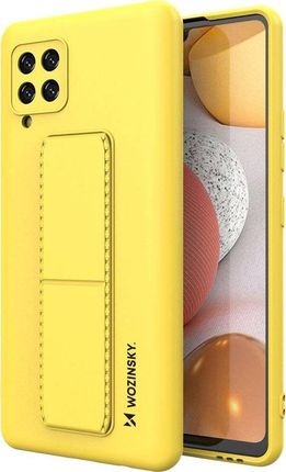 Wozinsky Wozinsky Kickstand Case elastyczne silikonowe etui z podstawką Samsung Galaxy A42 5G żółty 