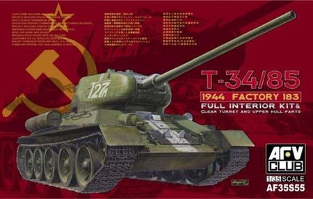 Afvclub Sowiecki Czołg Średni T-34/85 Model 1944 Fabryka 183 Z Wnętrzem I Przeźroczystym Pancerz 35S55