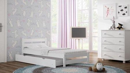 MW łóżko drewniane KARO 180x90 cm kolor biały