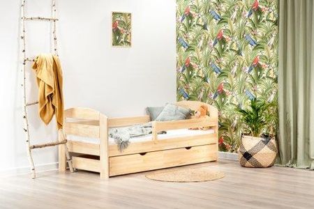 Lelu Design Bumblebee łóżko drewniane z szufladą 160x80cm kolor sosna