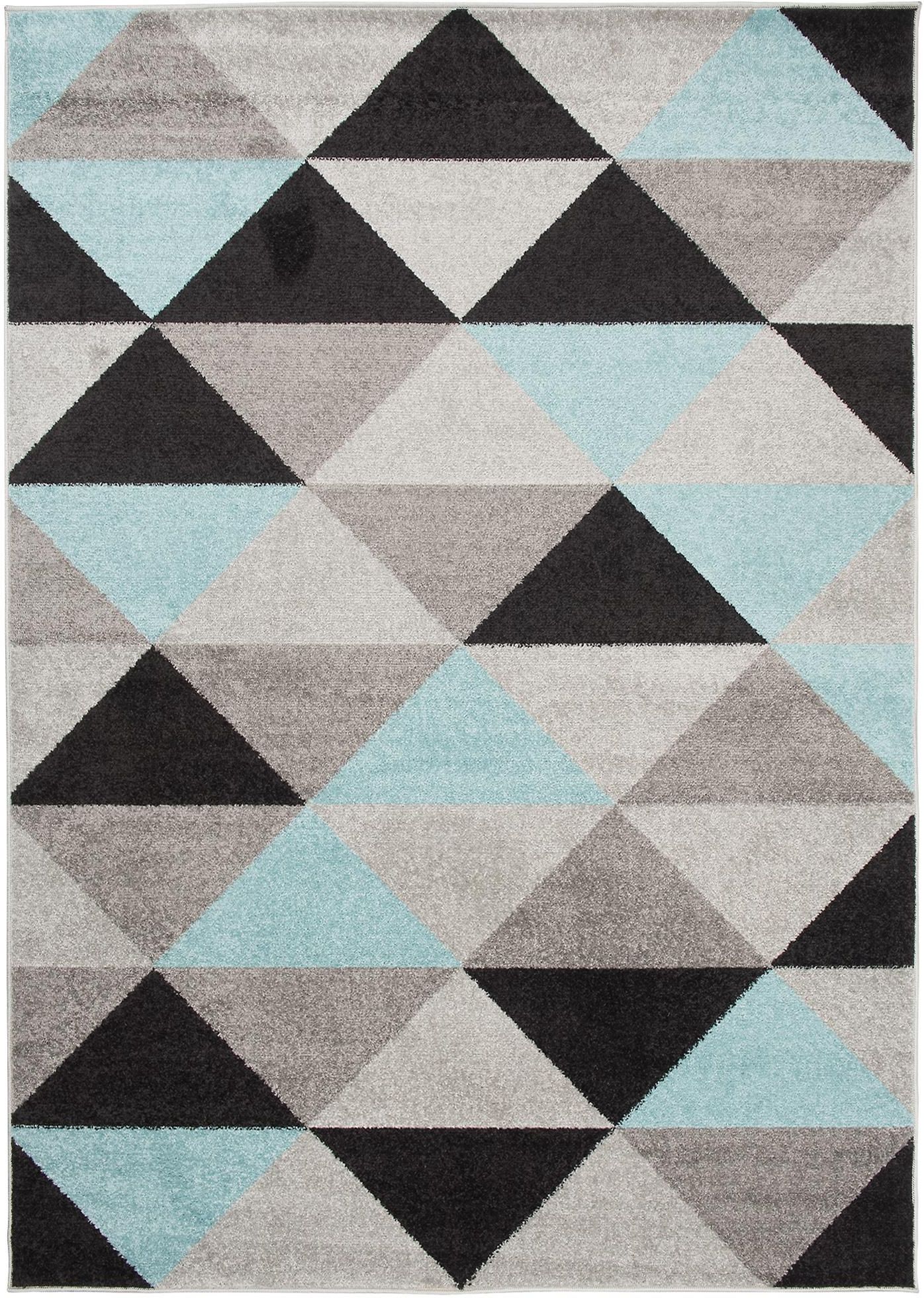 Carpeto Rugs Dywan Geometryczny Szary Turkusowy Lazur 57988 80x150 cm ...