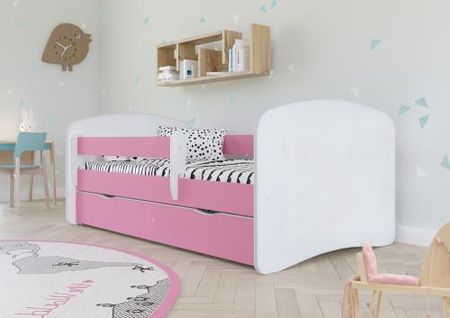Kocot Meble Łóżko z szufladą 140x70cm Babydreams  kolor biało różowy