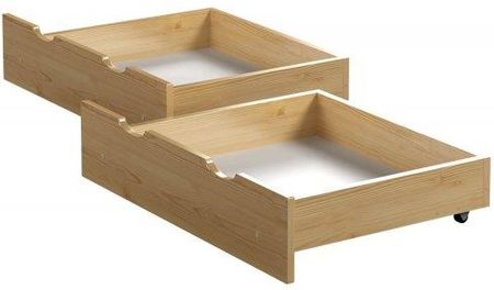 MW Drewniana szuflada podwójna na kółkach do łóżka 160cm kolor sosna