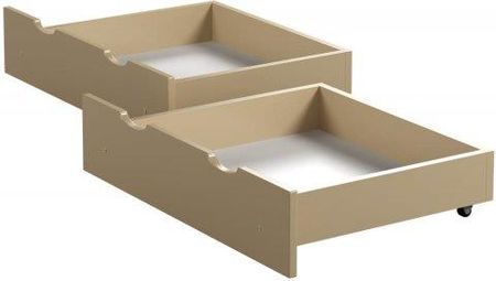 MW Drewniana szuflada podwójna na kółkach do łóżka 180cm kolor waniliowy
