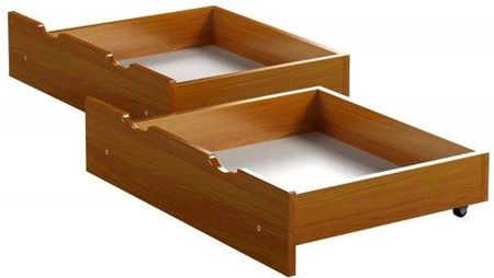 MW Drewniana szuflada podwójna na kółkach do łóżka 180cm kolor olcha