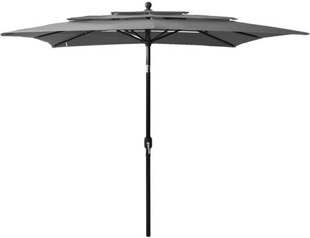 Lumarko 3-Poziomowy Parasol Na Aluminiowym Słupku Antracyt 2,5X2,5m