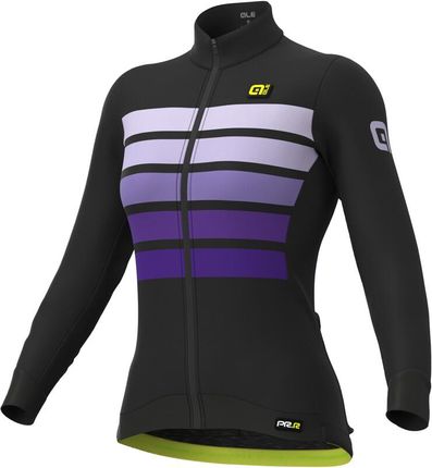 Alé Cycling Prr Sombra Wool Thermo Ls Jersey Women Czarny Fioletowy 2021 Koszulki Kolarskie