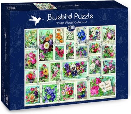 Bluebird Puzzle 2000el. Znaczki z kwiatami