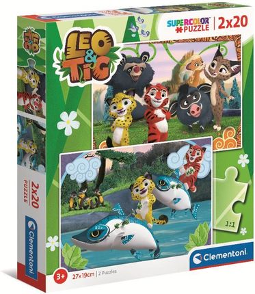 Clementoni Puzzle 2x20el Leo i Tig 24785