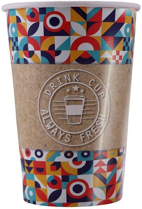 Paper Cups Factory Mozaika Połysk Kubek Kubki Papierowe Jednorazowe 300/340Ml 55Szt Rękaw