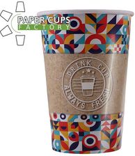 Paper Cups Factory Mozaika Połysk Kubek Kubki Papierowe Jednorazowe 300/340Ml 55Szt Rękaw