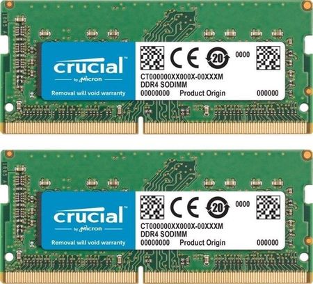 Crucial DDR4, 64 GB, 2666 MHz, CL19 SO-DIMM (CT2K32G4S266M)