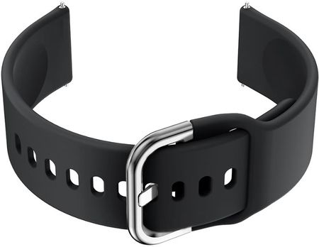 Pasek gumowy do smartwatch 20mm - czarny/srebrny