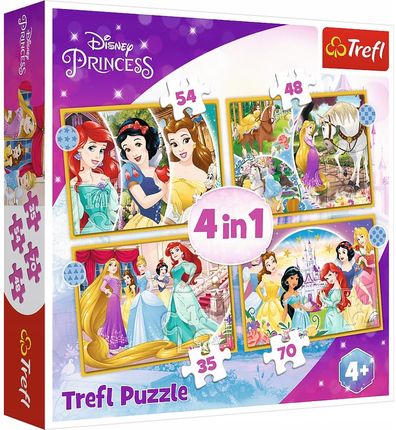Trefl Puzzle 4W1 Disney Księżniczki 34385
