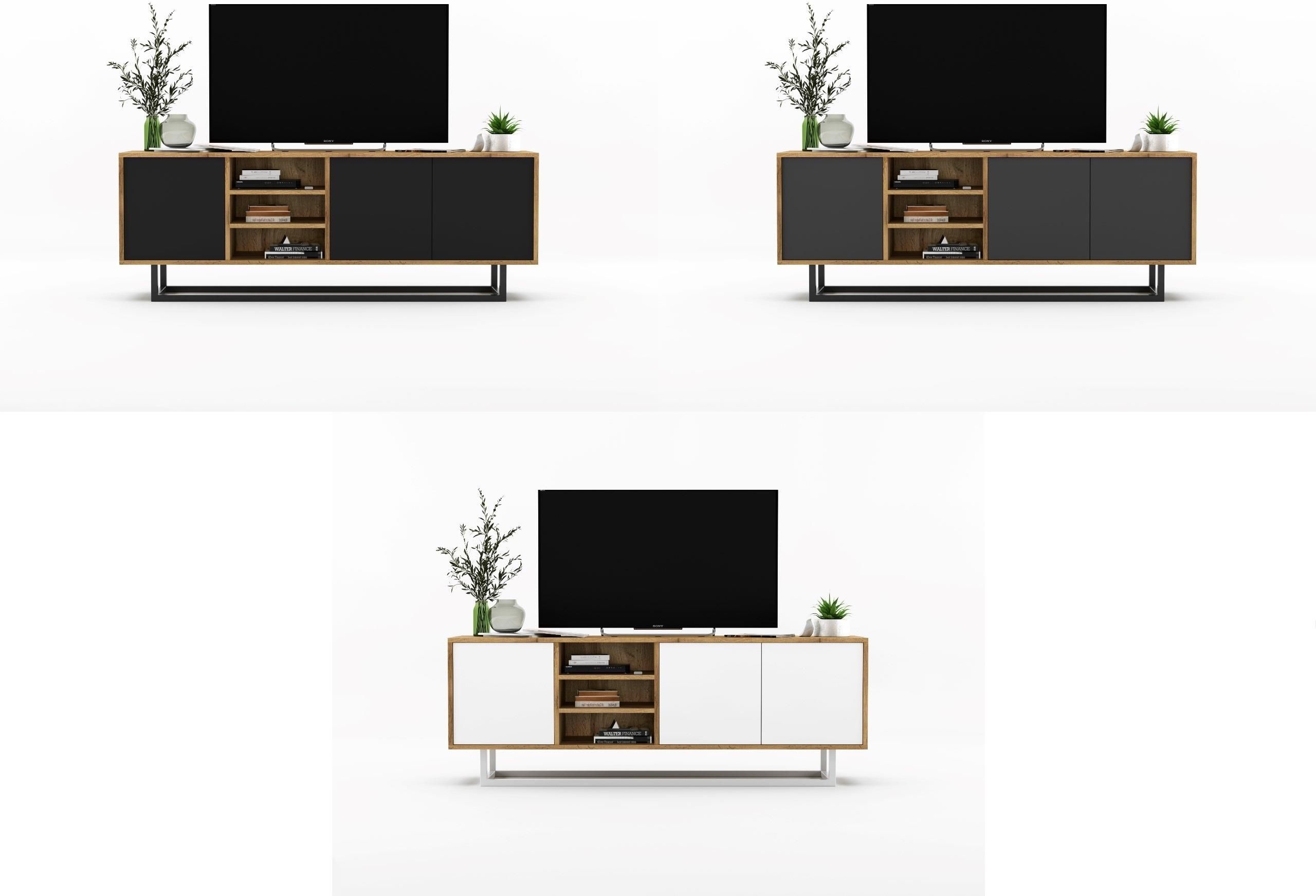 Meble Lindner Szafka Rtv Loft Komoda Wotan Grafit Mat 150 Cm - zdjęcie 1 Meble Lindner Szafka Rtv Loft Komoda Wotan Grafit Mat 150 Cm