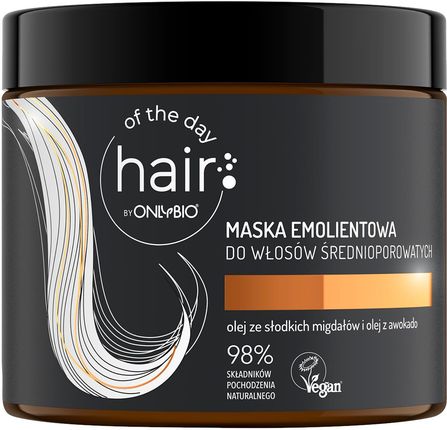 Hair Of The Day By Only Bio maska emolientowa do włosów średnioporowatych, 400 ml