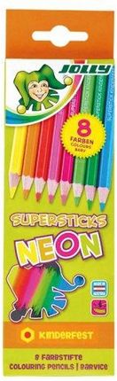 Jolly Kredki Do Szkoły Supersticks Neon 8 Kolorów