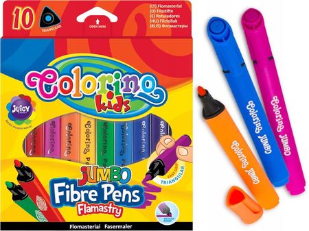 Colorino Flamastry Trójkątne Jumbo 10 Kolorów Kids