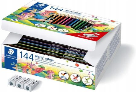 Staedtler Kredki Ołówkowe Okrągłe 144Sztuki 3 Temperówki