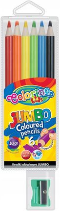 Colorino Grube Kredki Jumbo 6 Kolorów +Temperówka