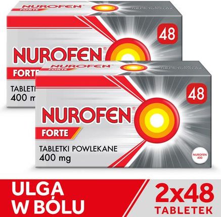 Reckitt Benckiser Zestaw Nurofen Forte - tabletki powlekane 400 mg, 2 x 48 sztuk