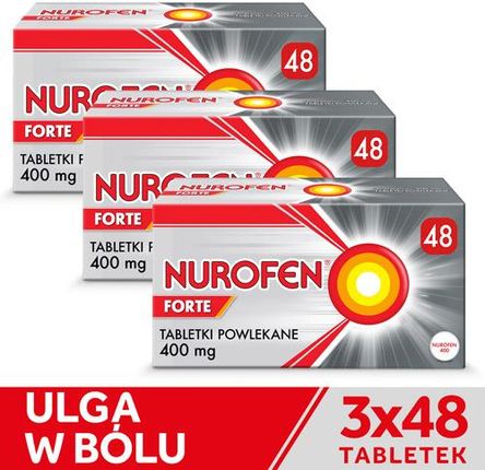 Reckitt Benckiser Zestaw Nurofen Forte - tabletki powlekane 400 mg, 3 x 48 sztuk
