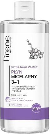 Lirene Lirene, Ultra-nawilżający Płyn micelarny 3w1 Jagody Acai, 400 ml -