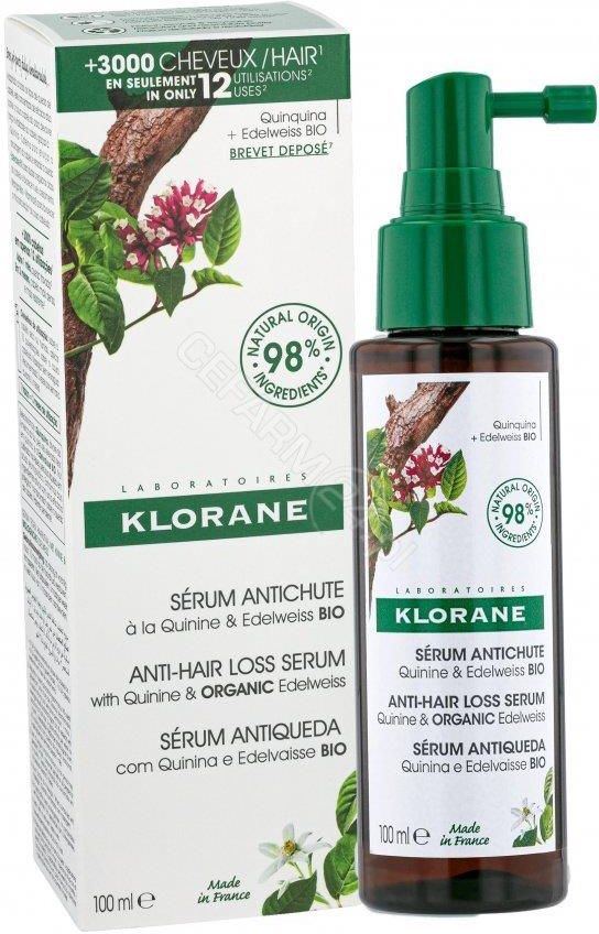 KLORANE Serum przeciw wypadaniu włosów z chininą i organiczną szarotką 100ml