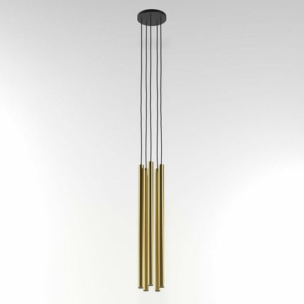 Cleoni NER PANEL ZBH5 wisząca max. 5x2,5W, G9, 230V, przewód czarny, kolor złota (gładki mat) (1178754)