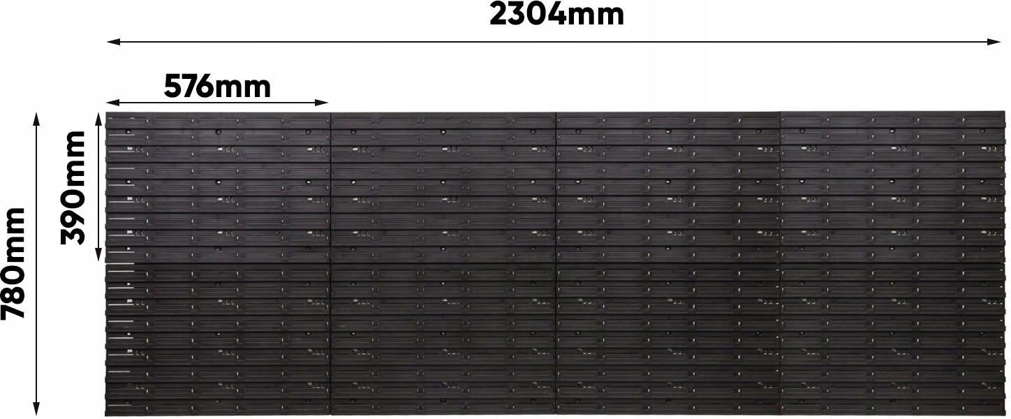 Tablica Ścianka narzędziowa 124 kuwety z uchwytami