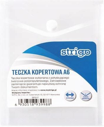 Strigo Teczka Kopertowa Przezroczysta A6