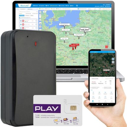 Lokalizator GPS AT4 z baterią i magnesem + karta Play + serwis Tracksolid
