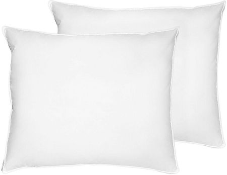 Beliani Zestaw 2 poduszek sypialnianych puchowych bawełna 50 x 60 cm biała Karijang