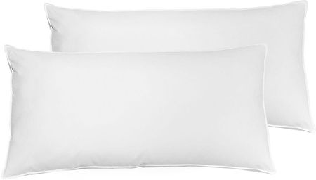 Beliani Zestaw 2 poduszek sypialnianych puchowych bawełna 40 x 80 cm biała Karijang