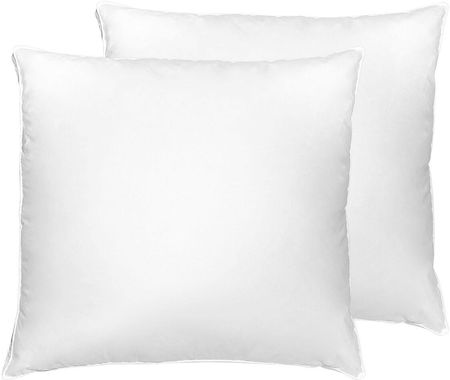 Beliani Zestaw 2 poduszek sypialnianych puchowych bawełna 80 x 80 cm biała Karijang