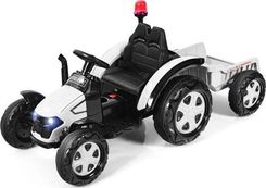 Costway Traktor Elektryczny Dla Dzieci Z Przyczepą I Pilotem biały